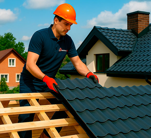 Кровля из металлочерепицы под ключ в Красноармейске