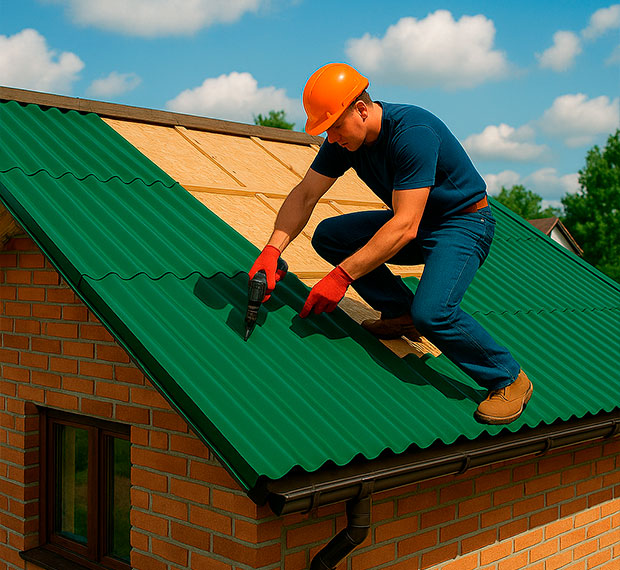 Монтаж кровли из профнастила в Красноармейске