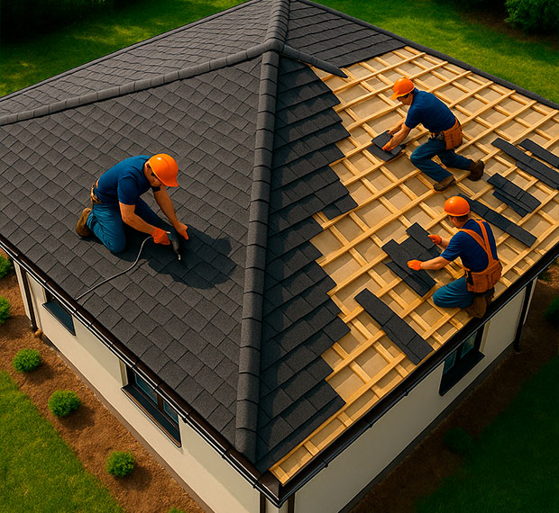 Монтаж четырехскатной крыши в Красноармейске