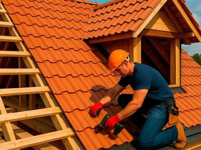 Монтаж крыши мансарды