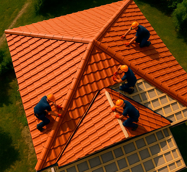 Монтаж 3-скатной крыши в Красноармейске